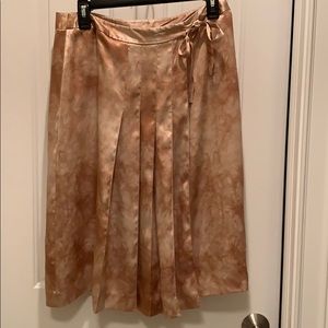 Jones New York Unlined Silk Pleated Wrap Skirt